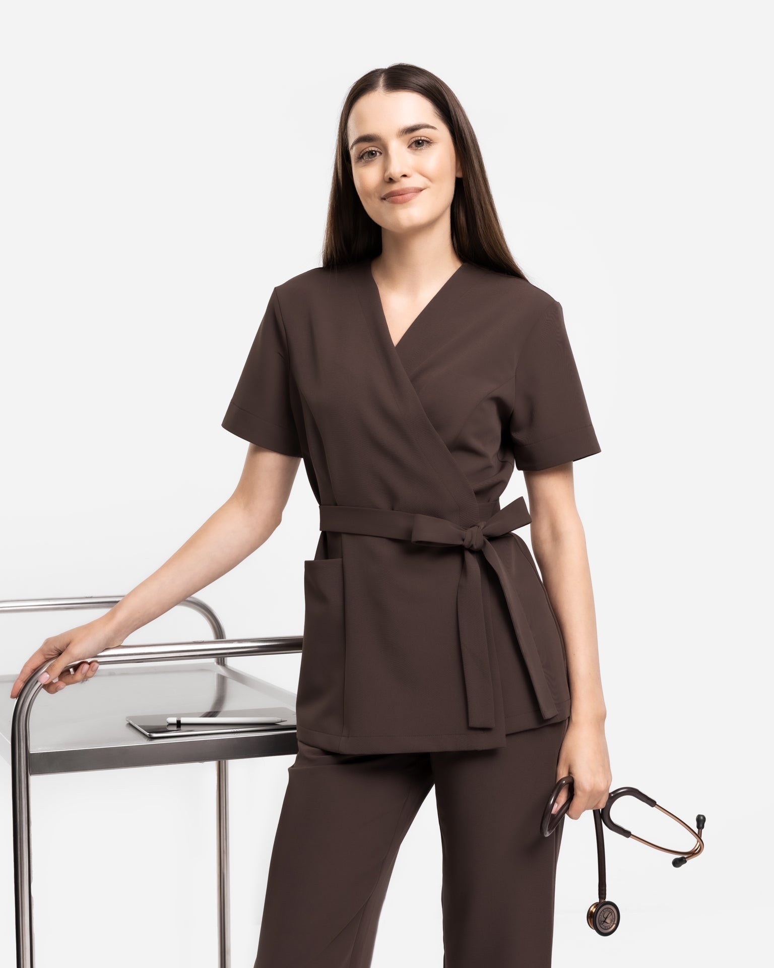 Medizinische Umschlagtunika – Ballerina Pink