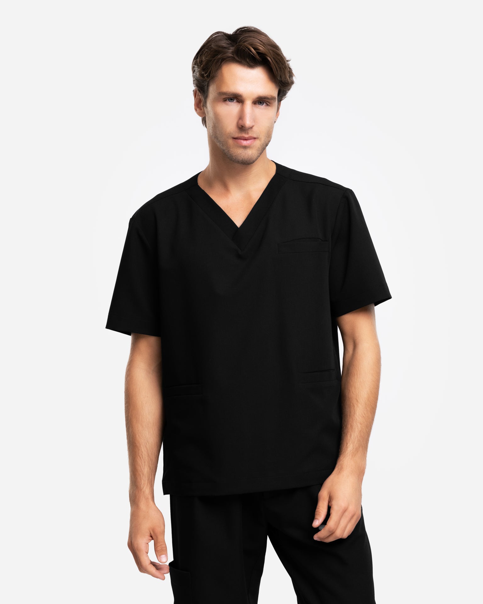 Bluzka Medyczna Męska V-Neck | Classic Fit - Black