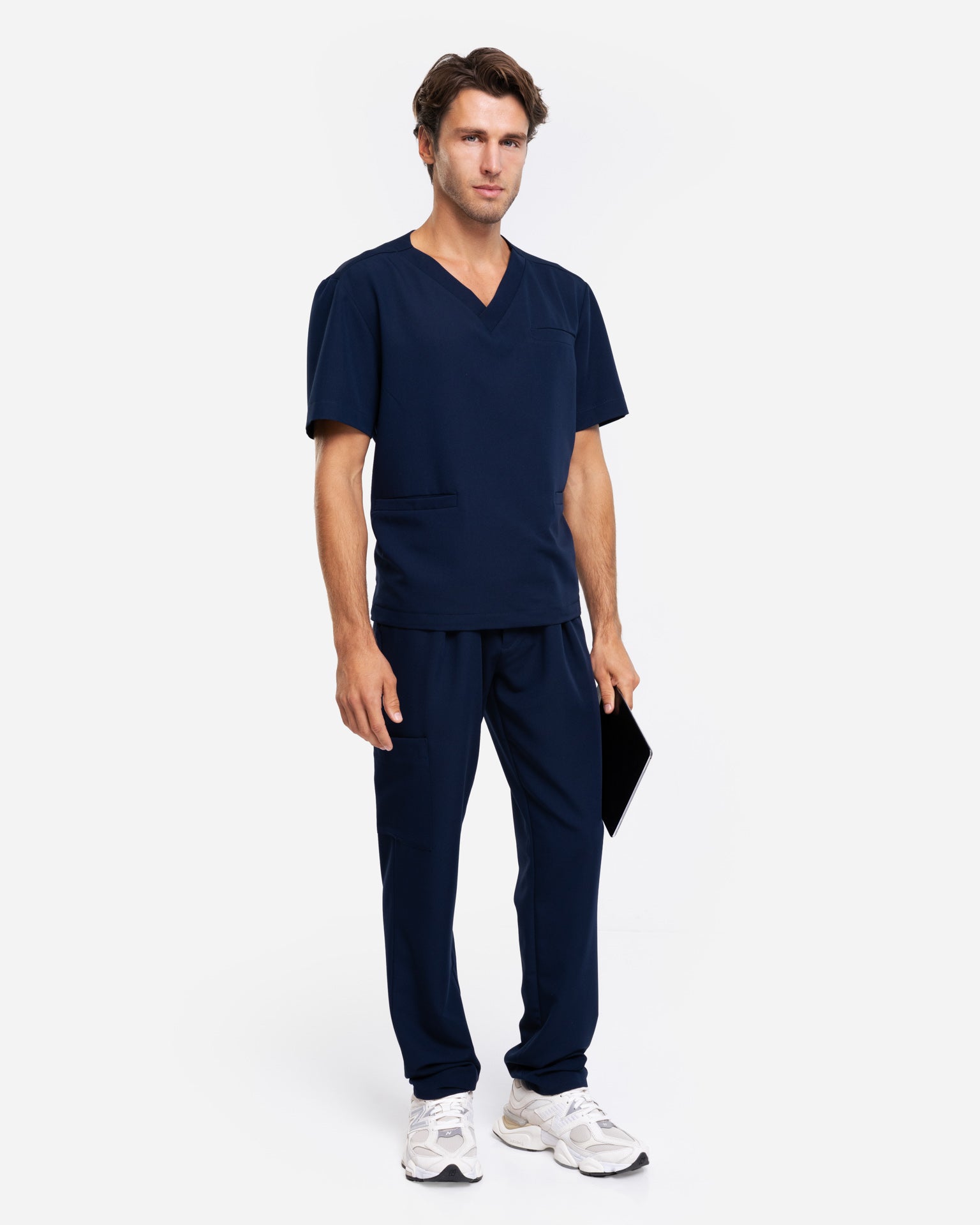 Bluzka Medyczna Męska V-Neck | Classic Fit - Royal Navy