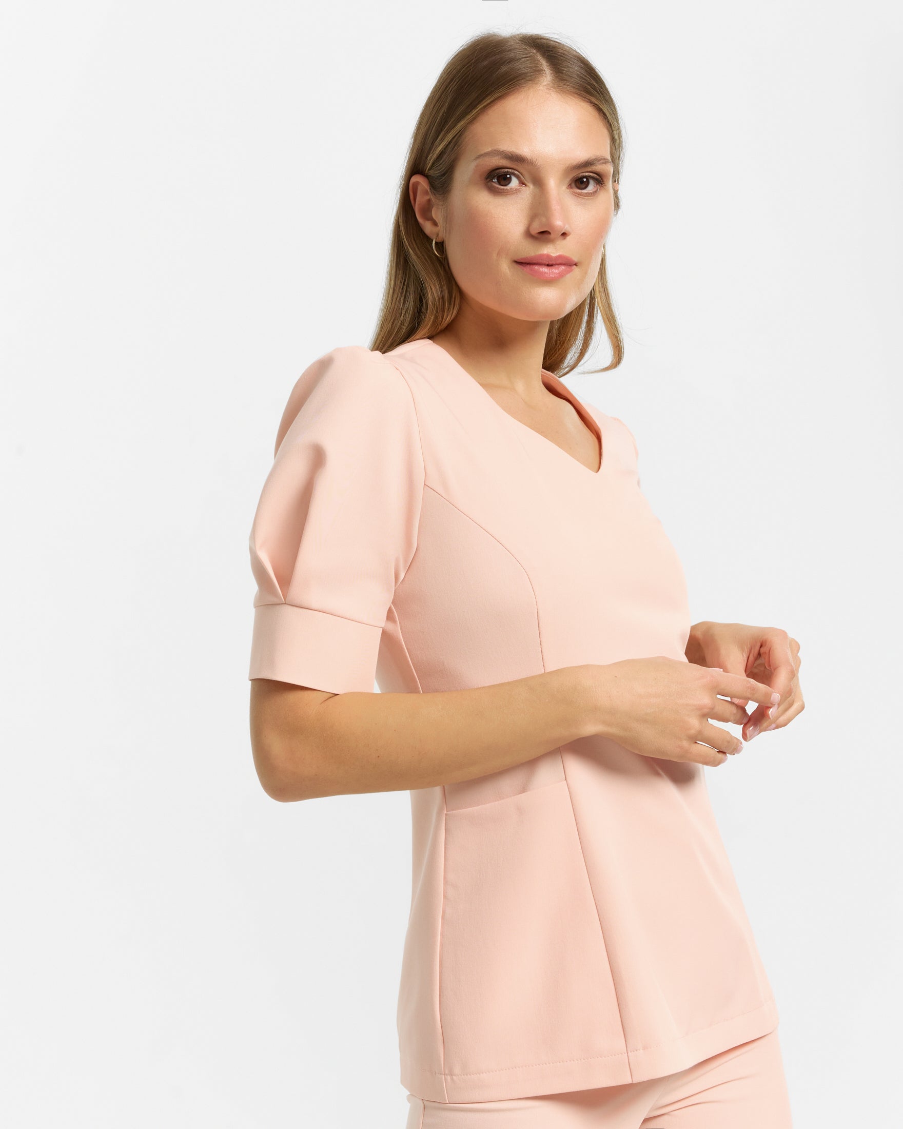 Charlotte Scrub Top - Apricot Pink