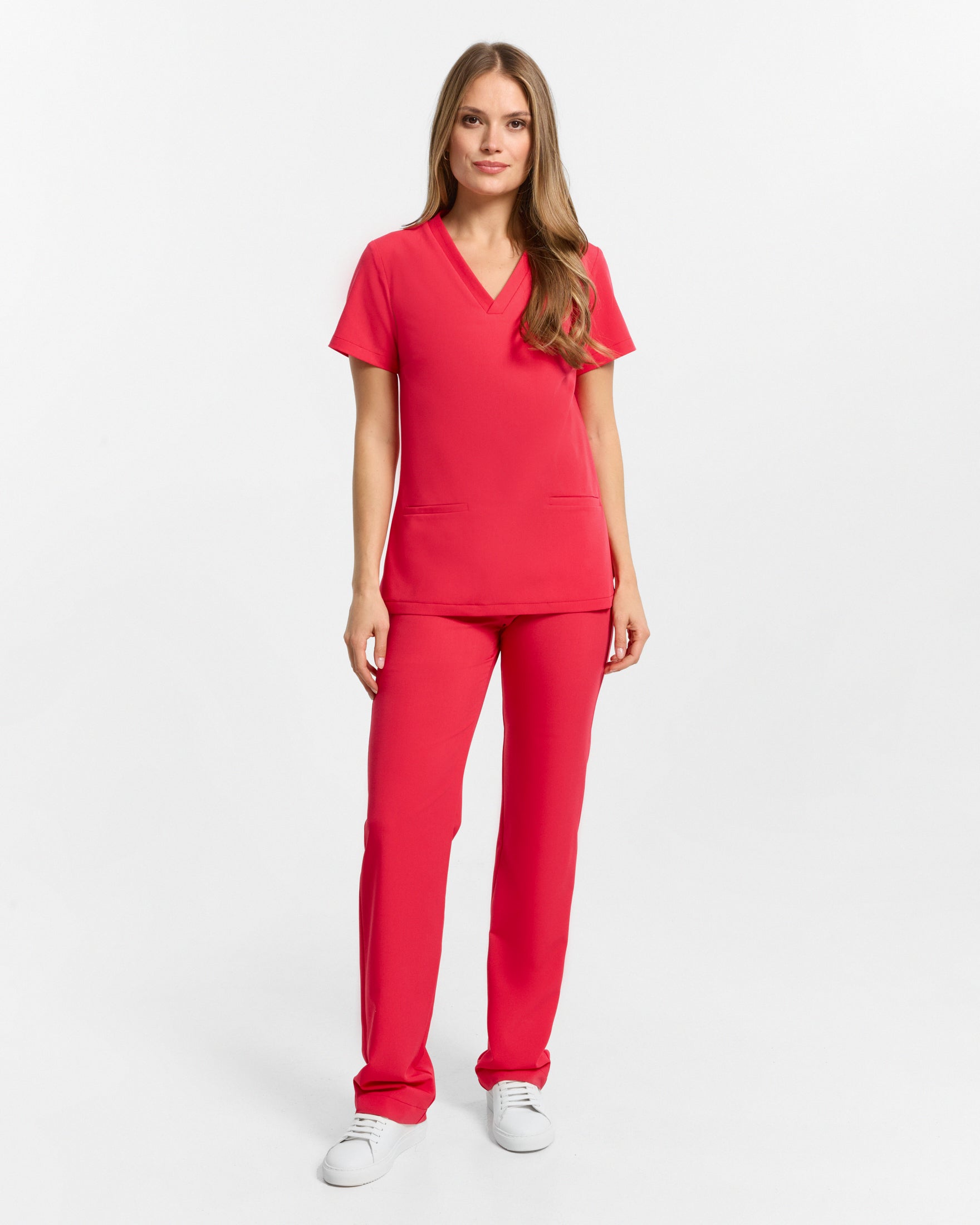 Scrub-Hose mit weitem Bein – Himbeere