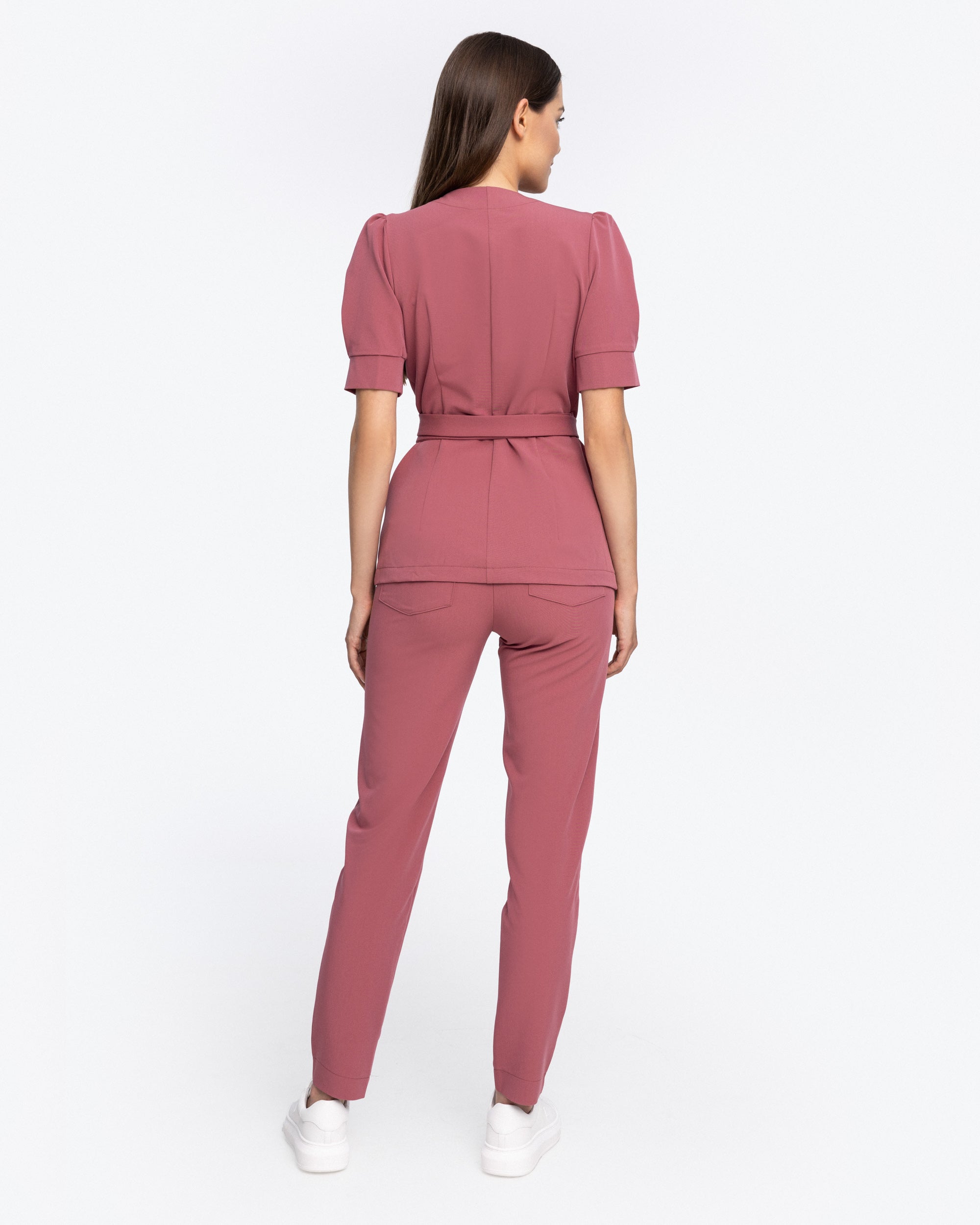 Tunika Medyczna Kopertowa - Dusty Rose