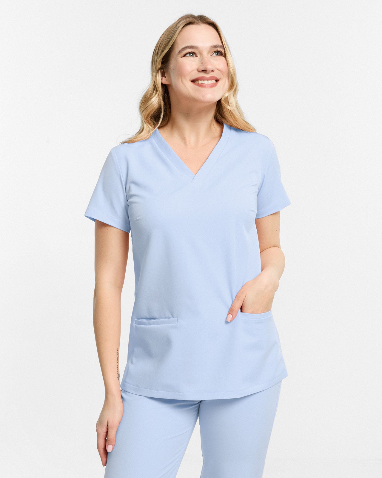 Bluzka Medyczna Basic -  Baby Blue