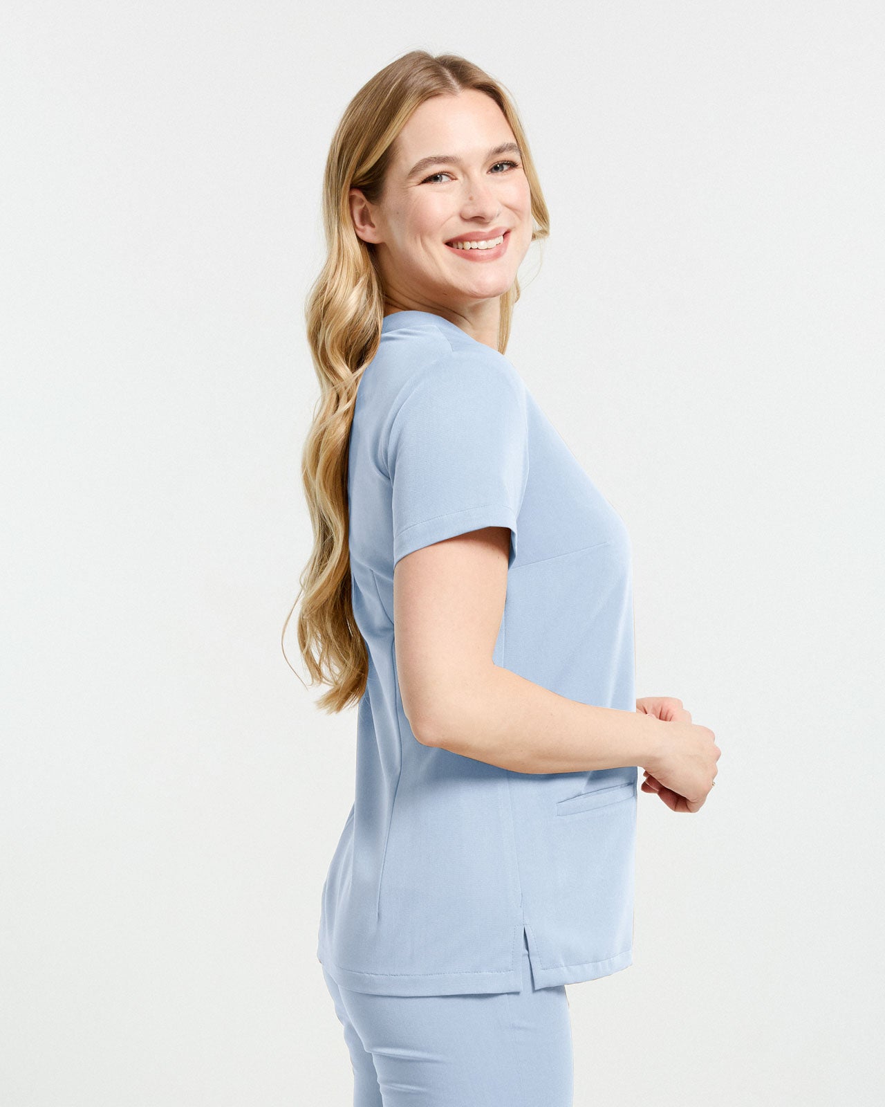 Bluzka Medyczna Basic -  Baby Blue
