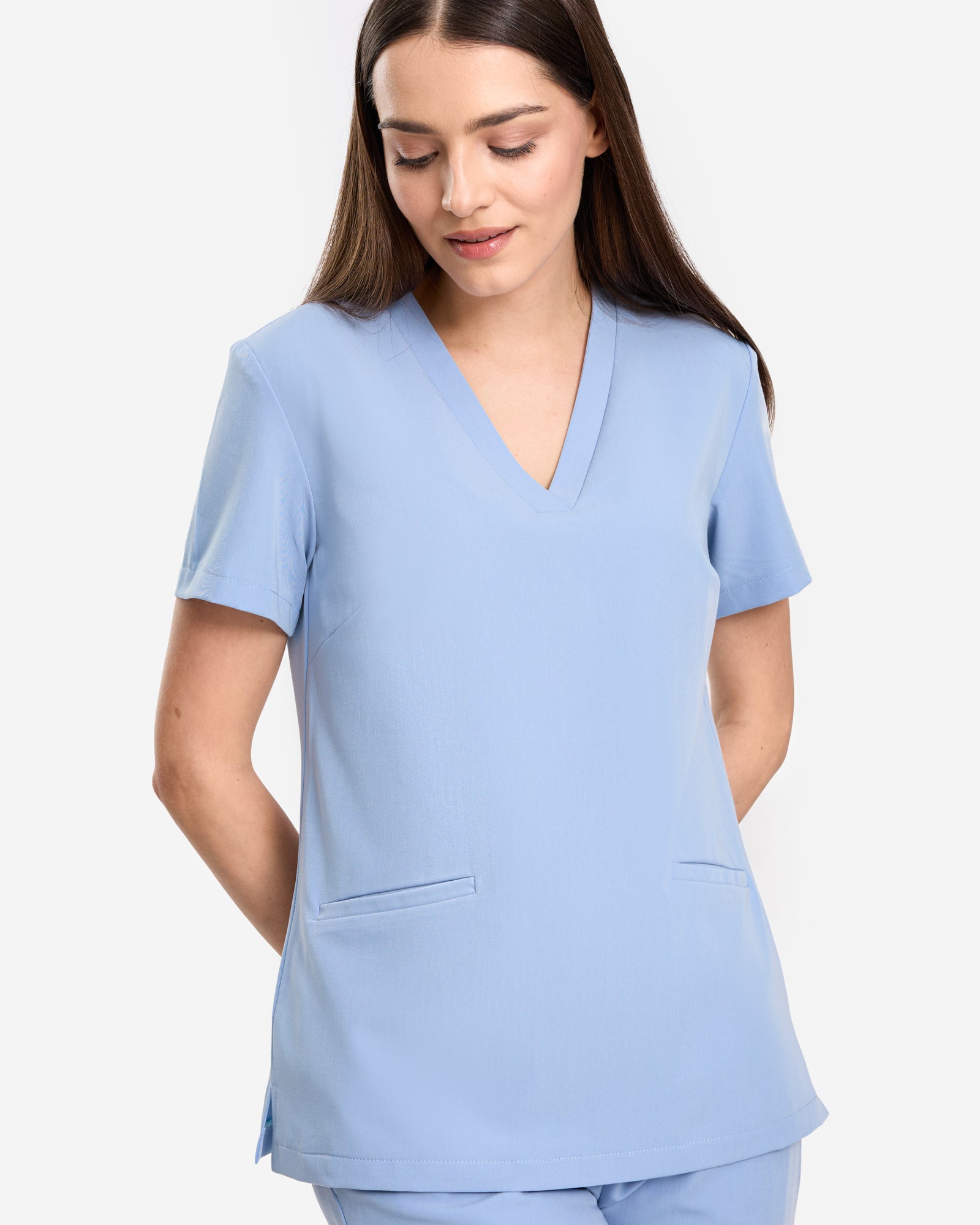 Bluzka Medyczna Basic -  Baby Blue