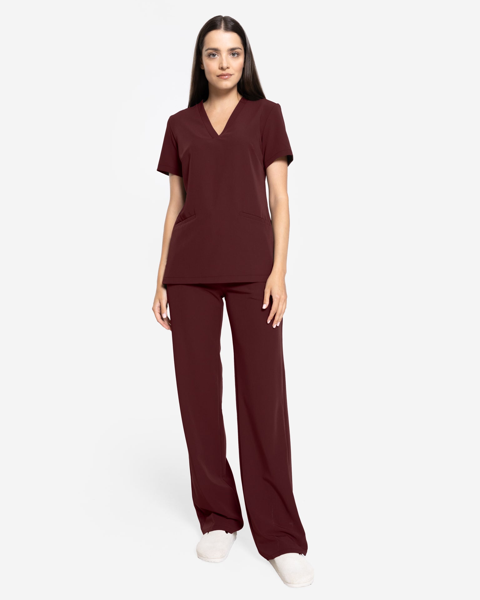 Bluzka Medyczna Basic -  Burgundy