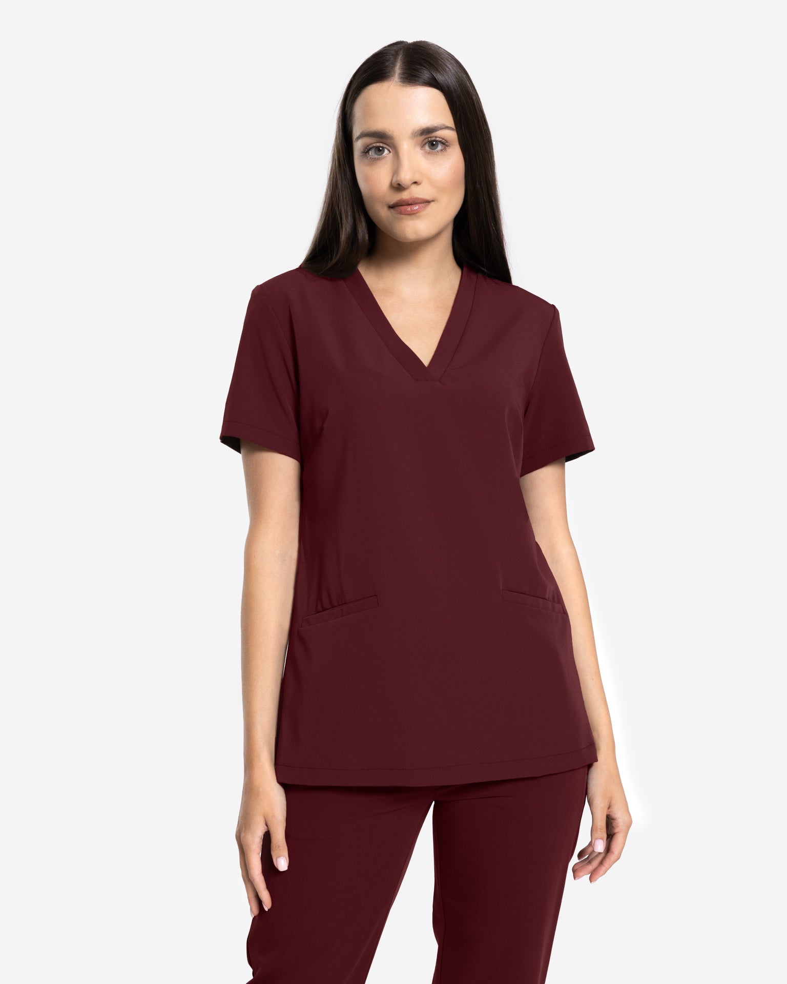 Bluzka Medyczna Basic -  Burgundy