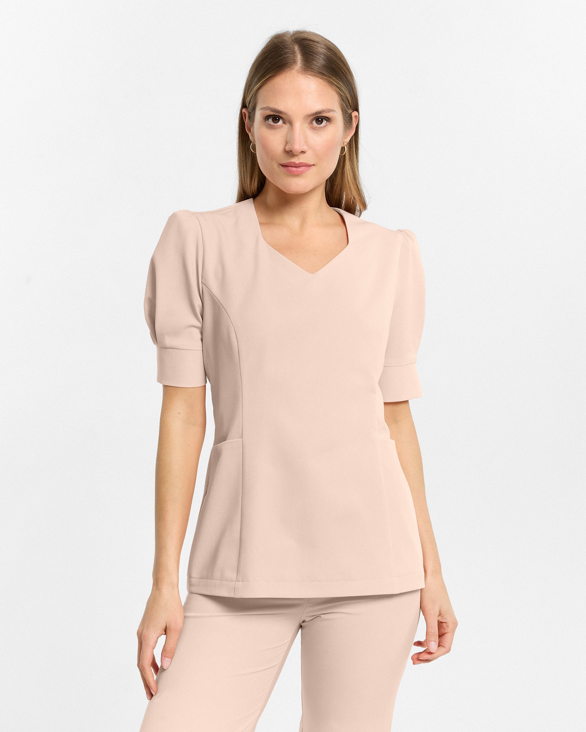 Charlotte Scrub Top - Nude