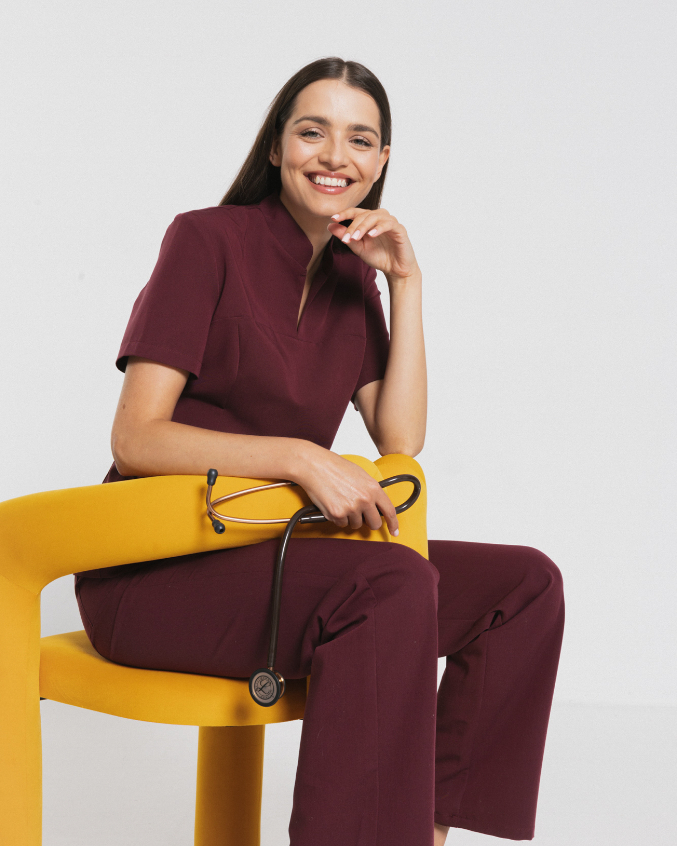 Bluzka Medyczna Damska Carrie - Burgundy