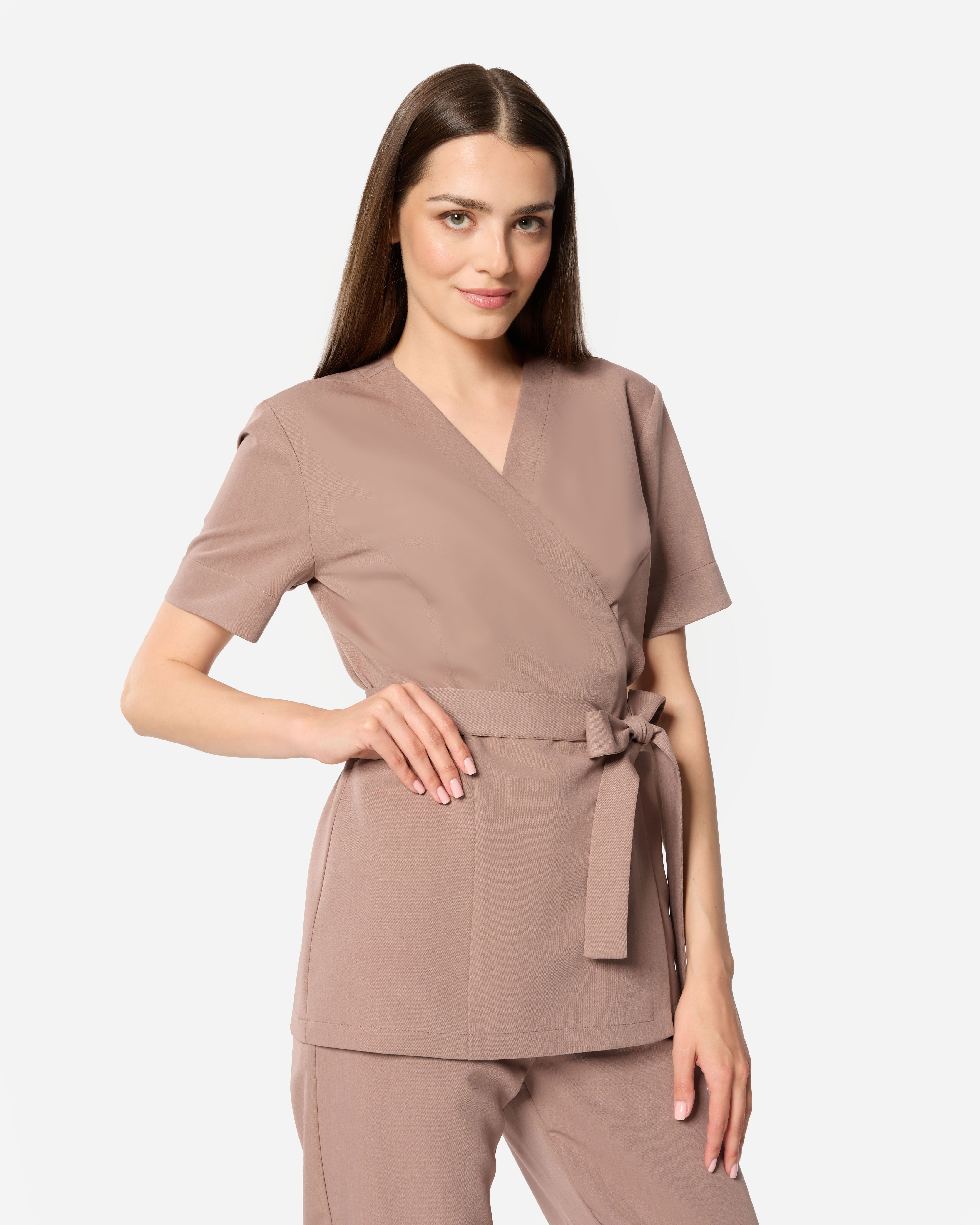 Medizinische Umschlagtunika – Ballerina Pink