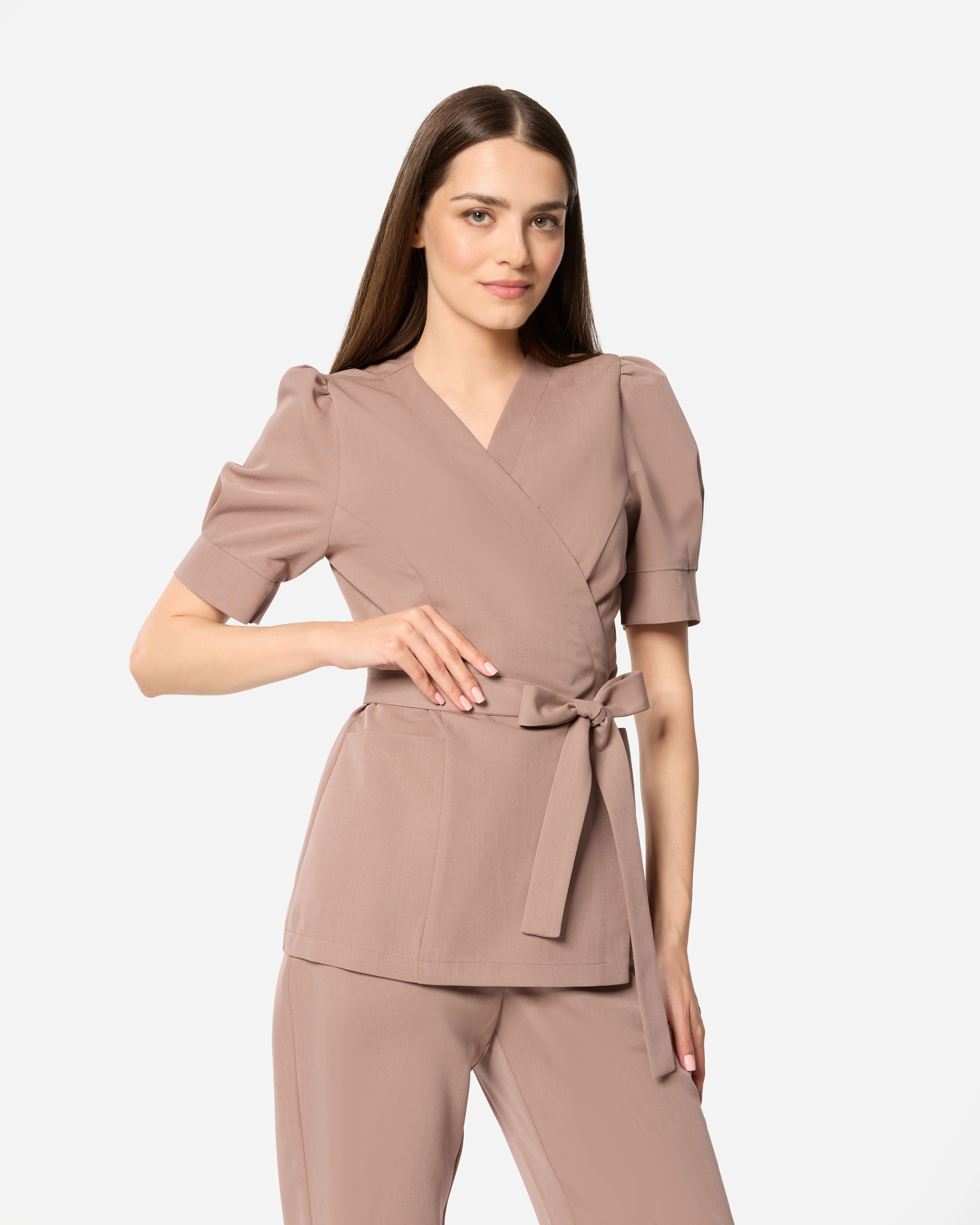 Medizinische Umschlagtunika – Ballerina Pink