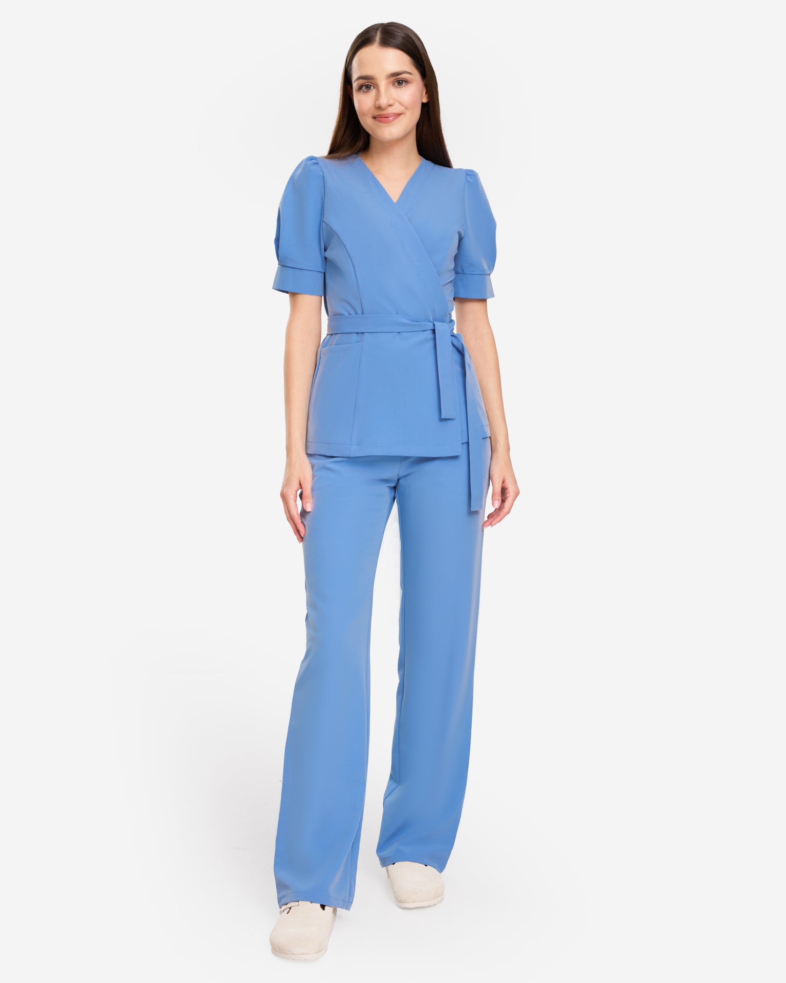 Tunika Medyczna Kopertowa - Blue Sky