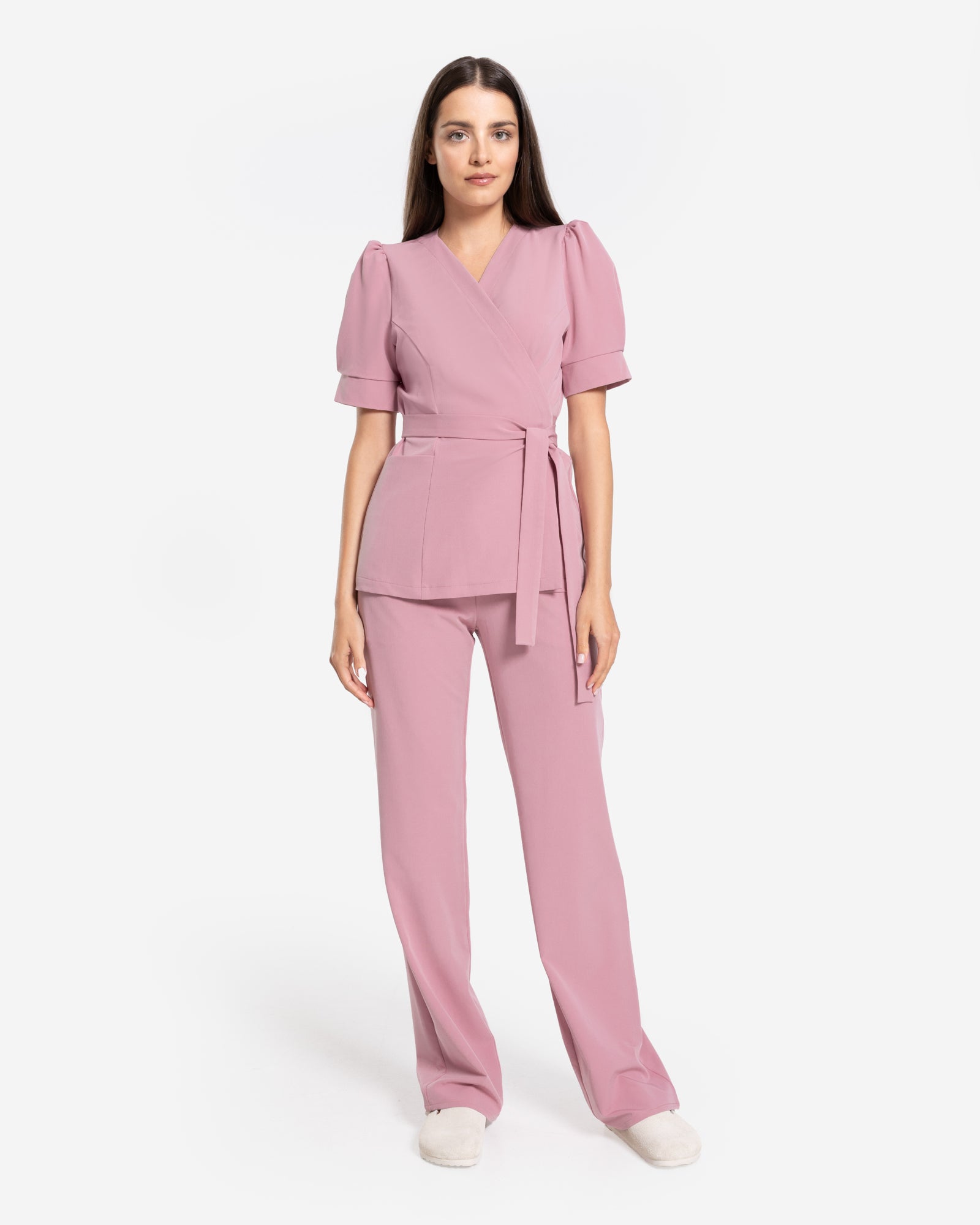 Medizinische Umschlagtunika – Ballerina Pink