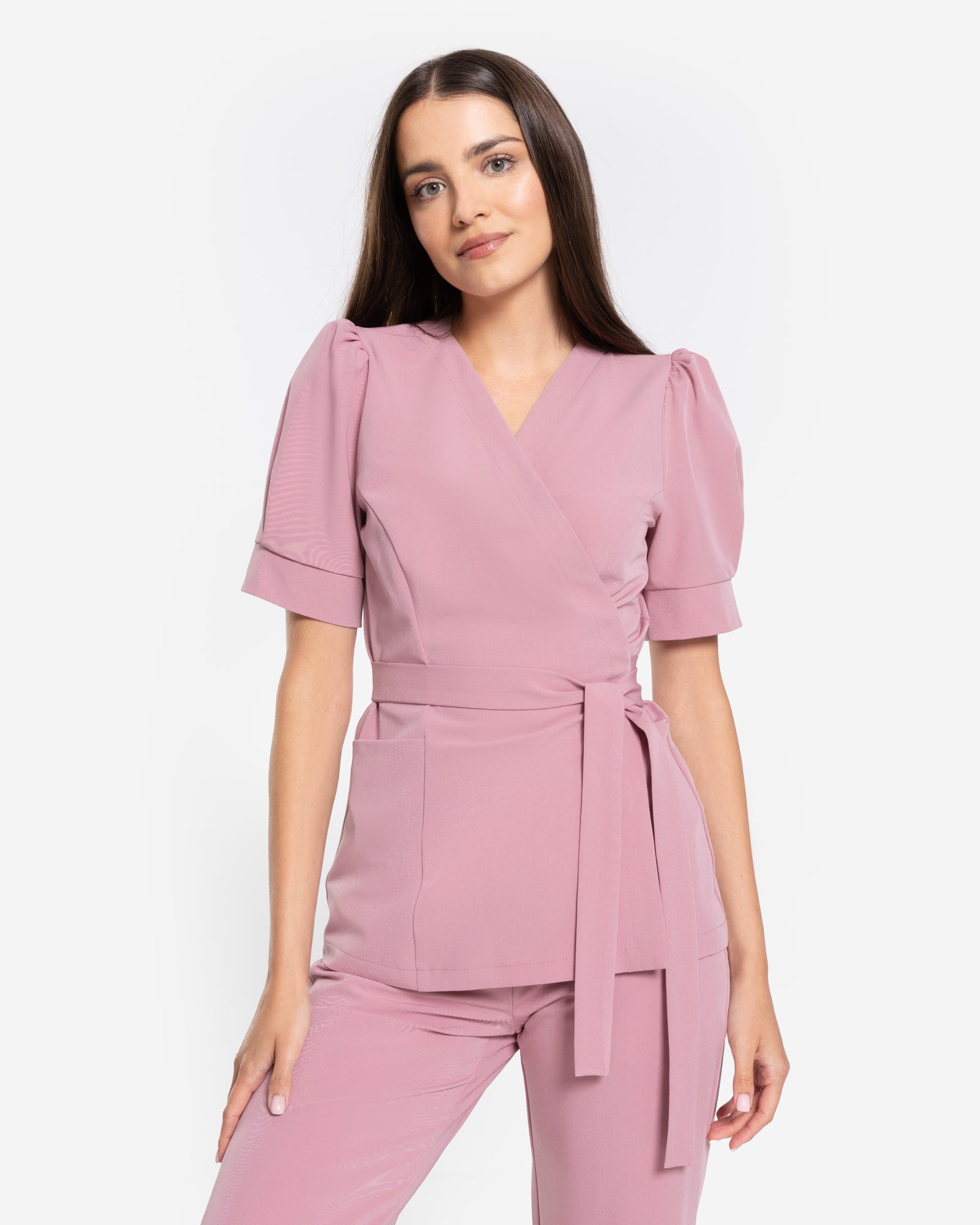 Medizinische Umschlagtunika – Ballerina Pink