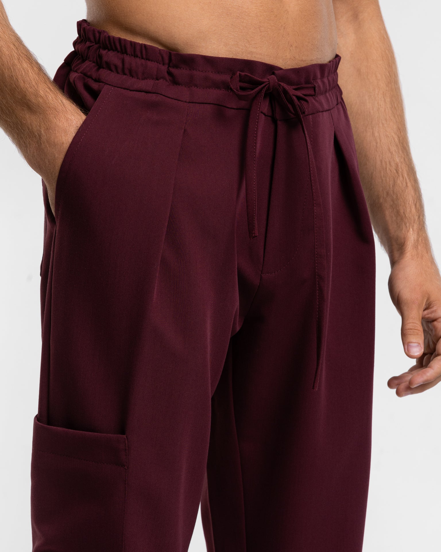 Męskie spodnie medyczne | Classic Fit  - Burgundy