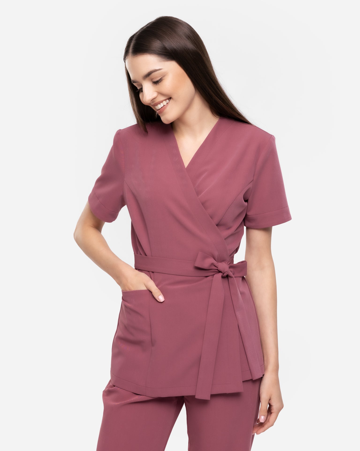 Tunika Medyczna Ella - Dusty Rose