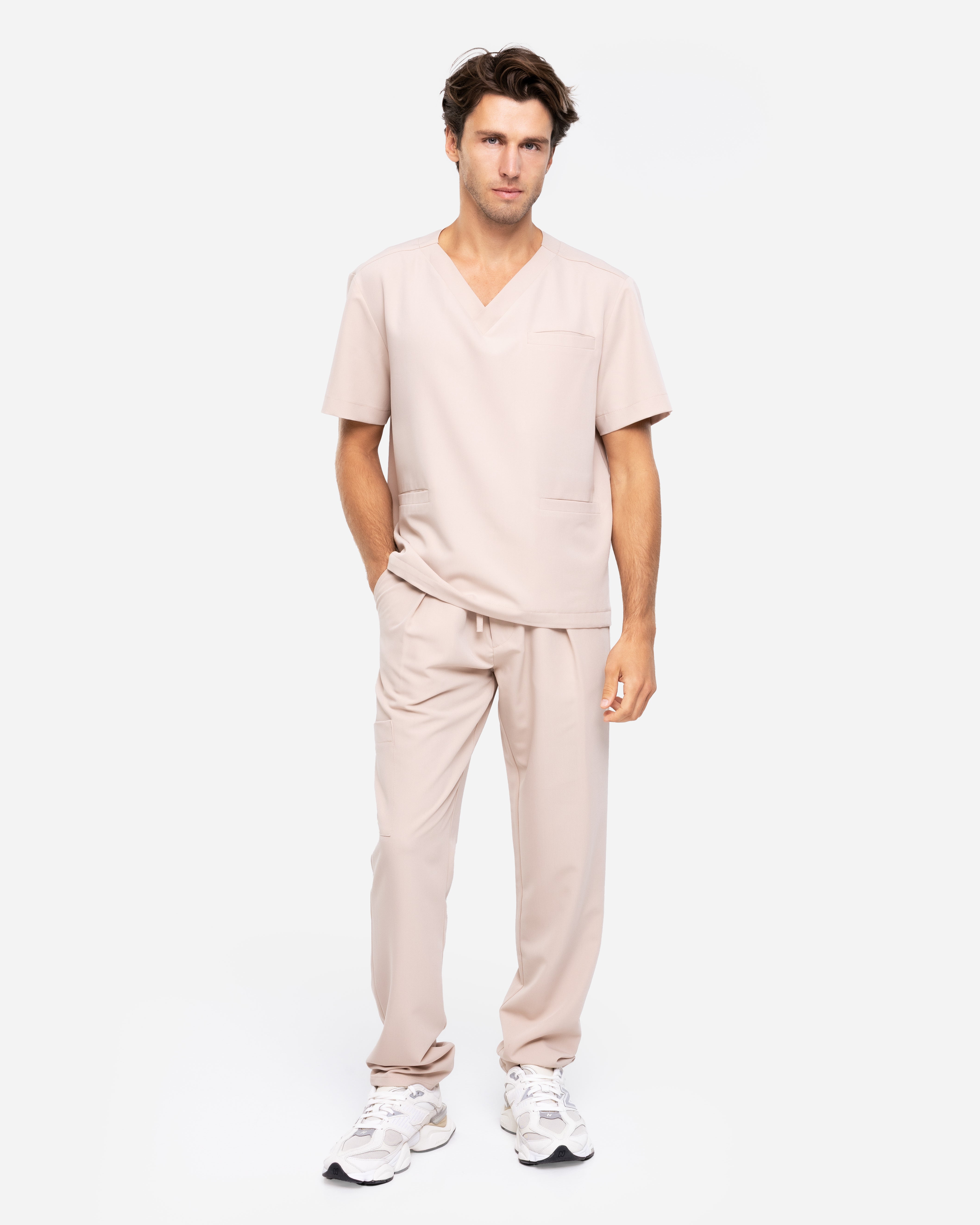 Męskie spodnie medyczne | Classic Fit  - Nude