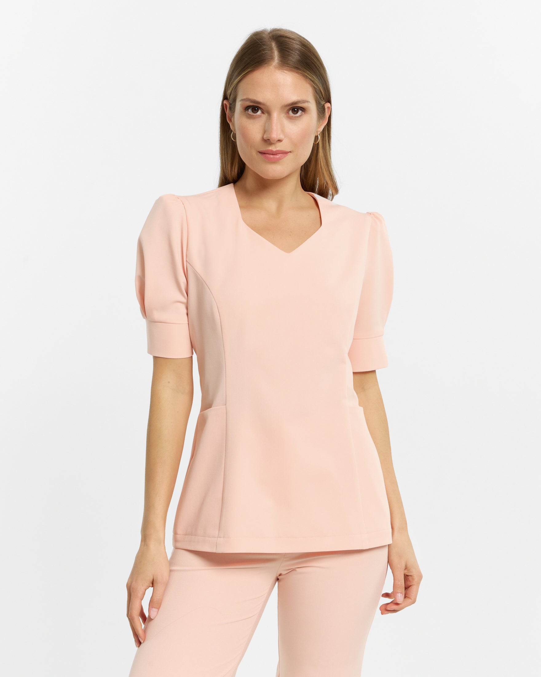 Charlotte Scrub Top - Apricot Pink