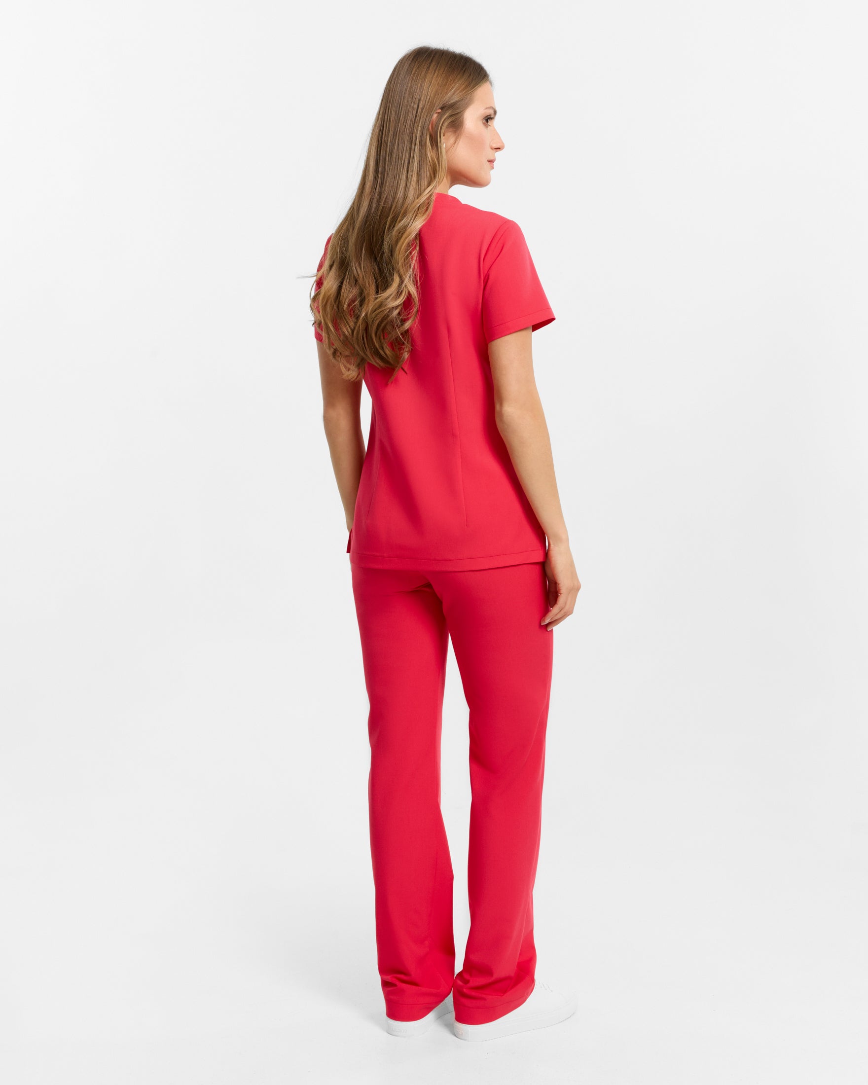 Scrub-Hose mit weitem Bein – Himbeere