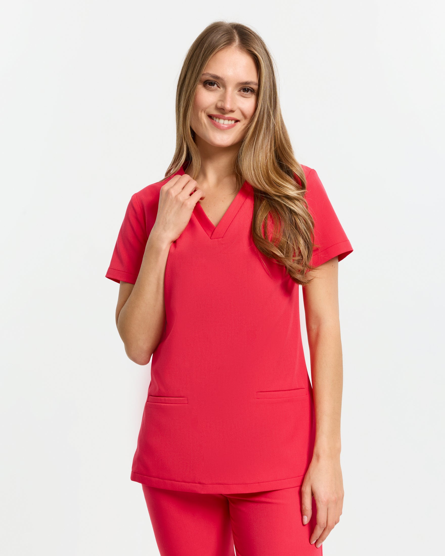 Scrub-Hose mit weitem Bein – Himbeere