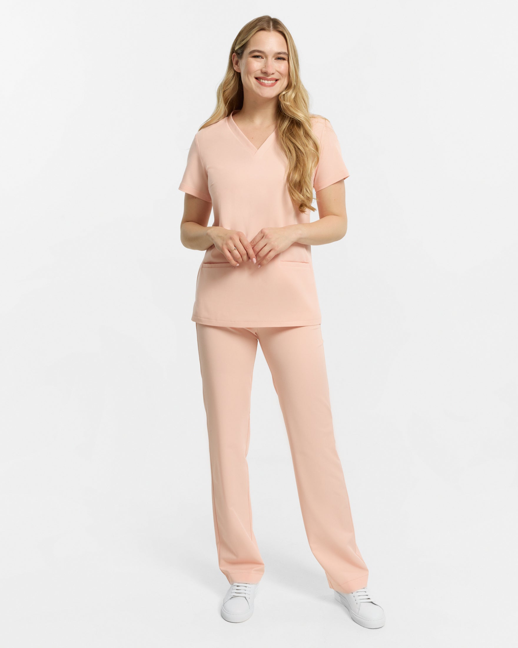 Bluzka Medyczna Basic - Apricot Pink