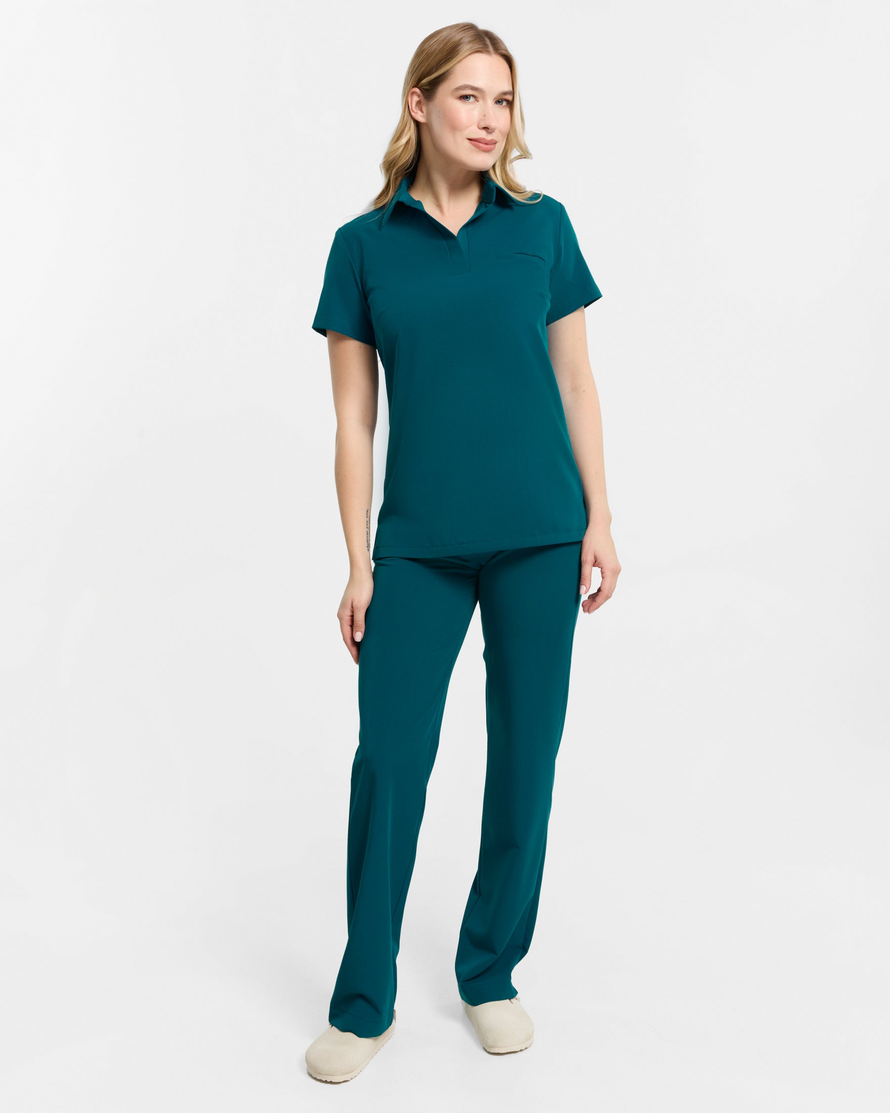 Bluzka Medyczna Damska Serena Polo - Caribbean Blue