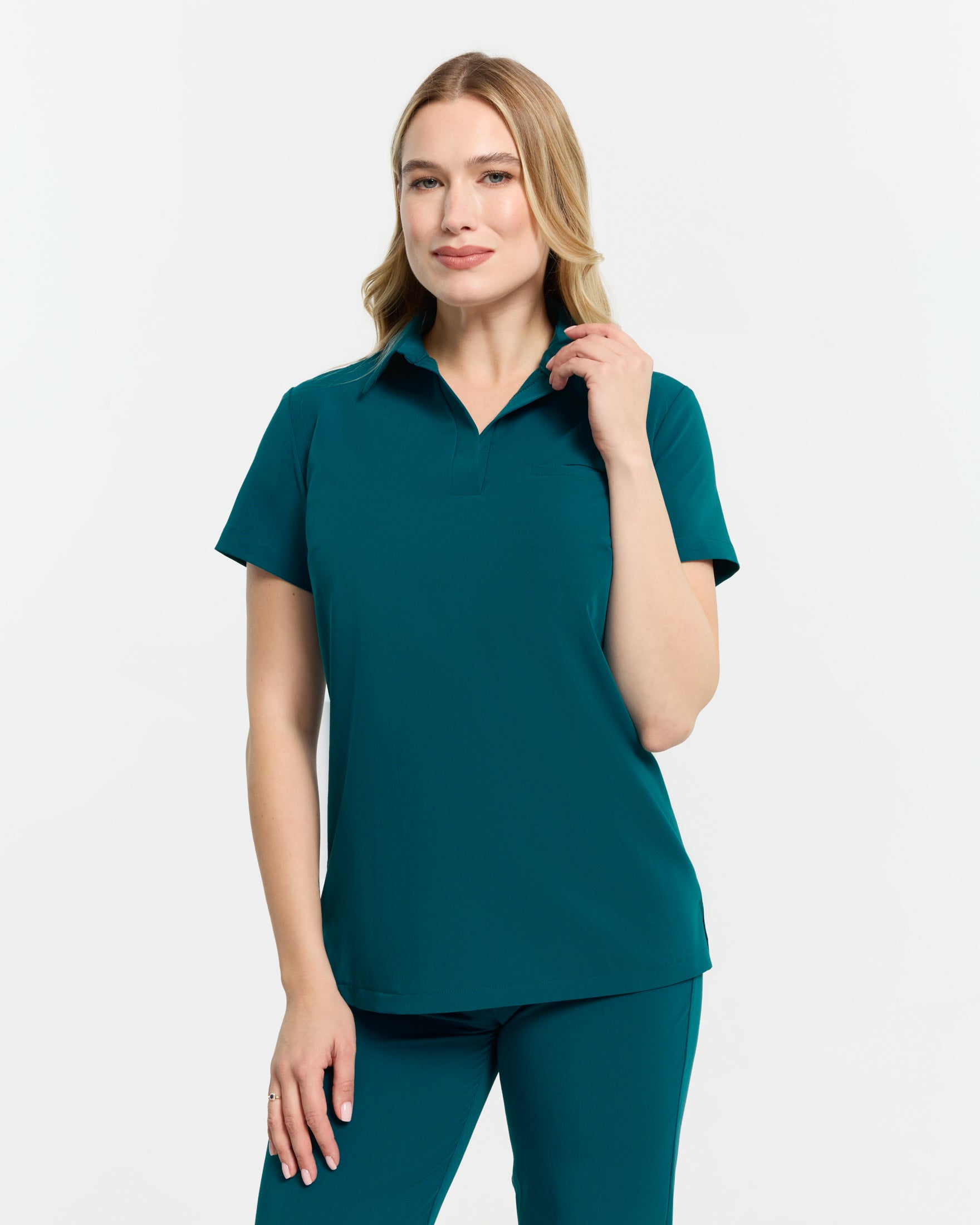Bluzka Medyczna Damska Serena Polo - Caribbean Blue