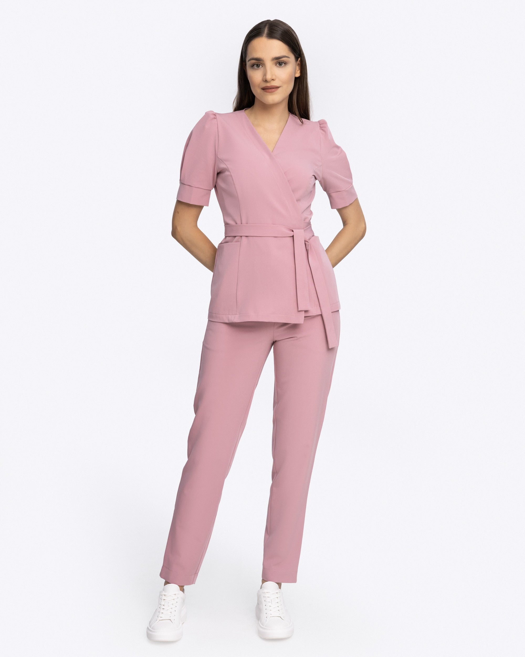 Spodnie Medyczne z Wąską Nogawką - Ballerina Pink