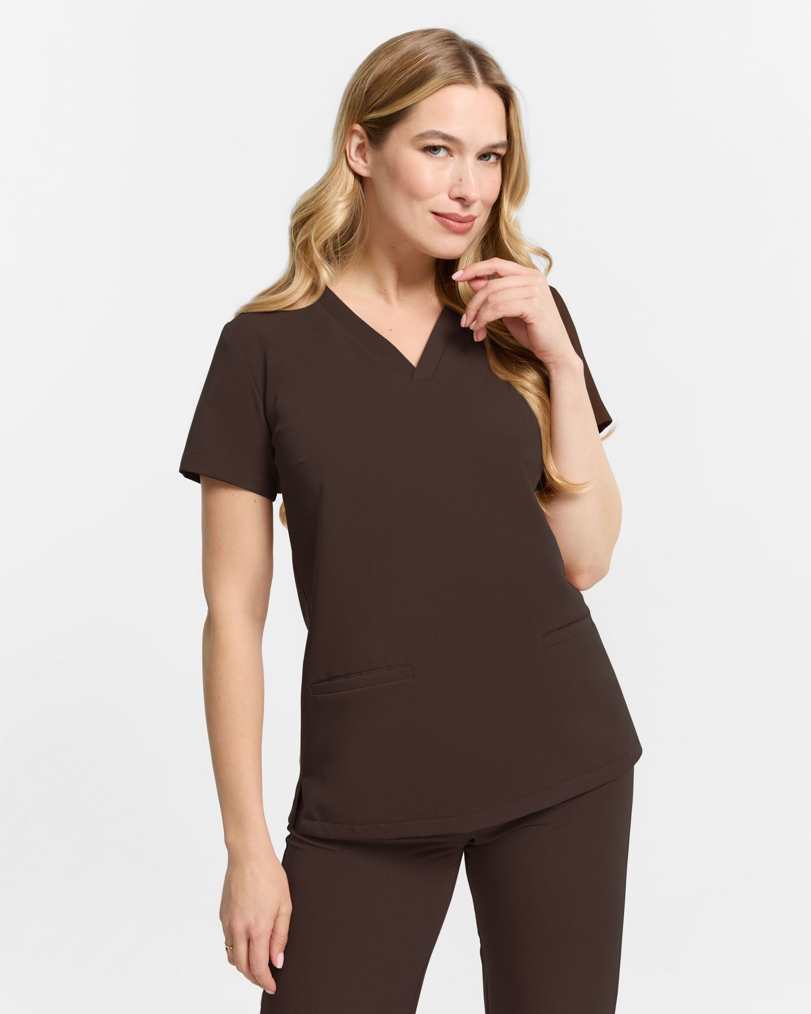 Bluzka Medyczna Basic -  Choco